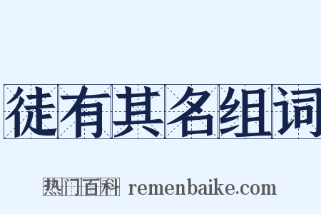 徒有其名组词是什么意思的图片